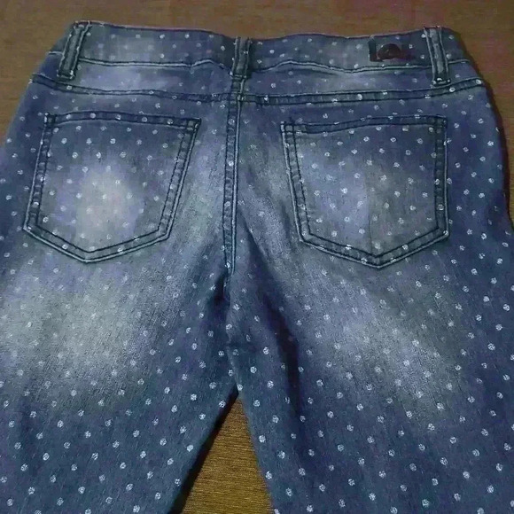 Lei Women's Jeans Ashley Low Rise Polka Dot Zipper Cuff  Size: 3 Regular  #0052 - Picture 5 of 8